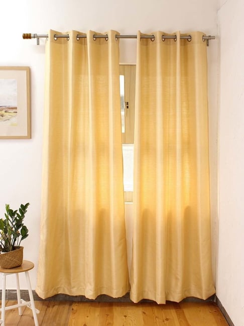 House This Narmada Gold Polyester 7ft Door Curtain