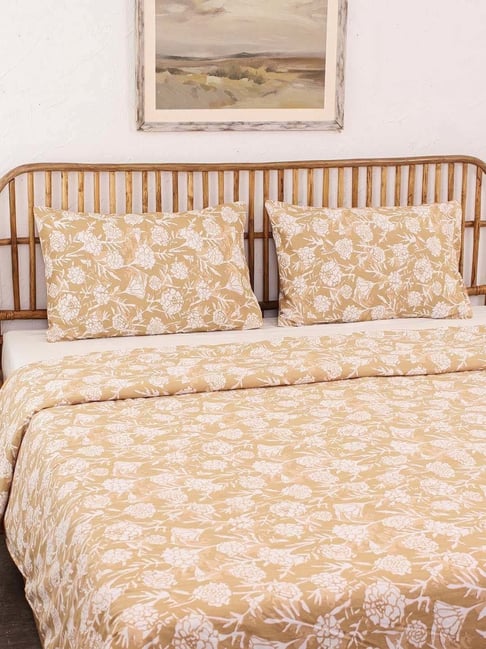 House This Genda Phool Beige Cotton 144 TC Double Size Dohar