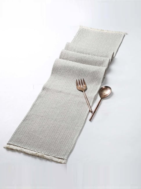 House This House This Grey 100% Cotton Runner - Set of 1