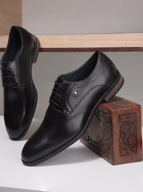 Hush Puppies by Bata Men's BRYSON Black Derby Shoes