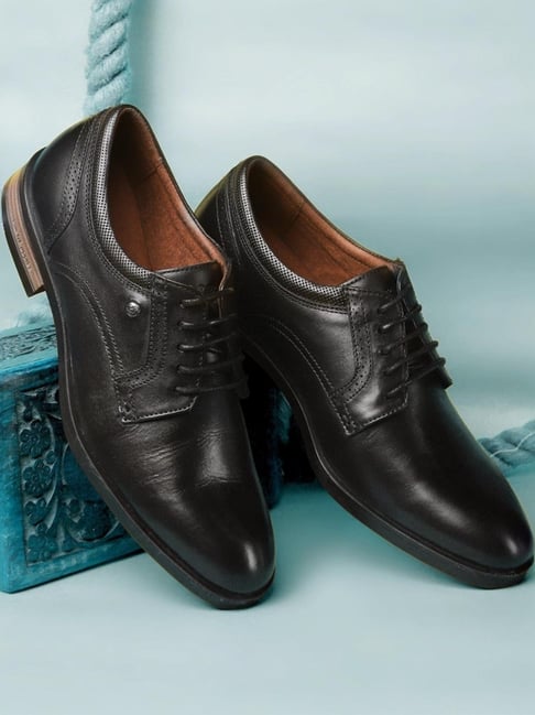 Hush Puppies by Bata Men's NELSON Black Derby Shoes