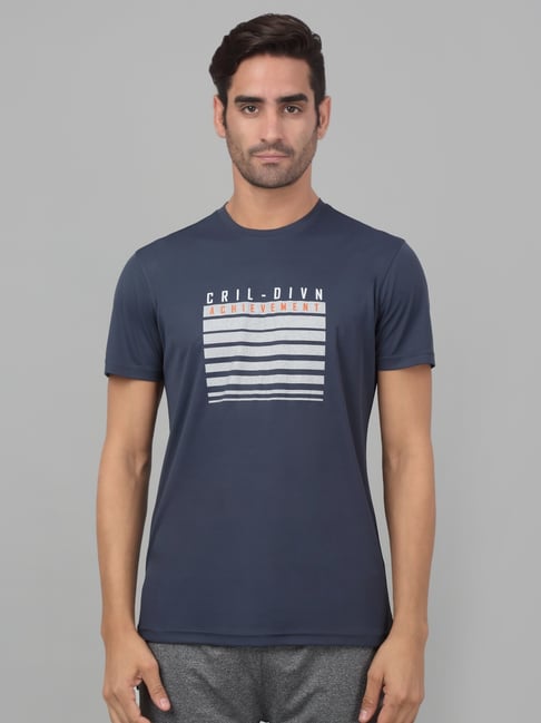 Cantabil Grey Regular Fit Printed Sports T-Shirt-picture-28