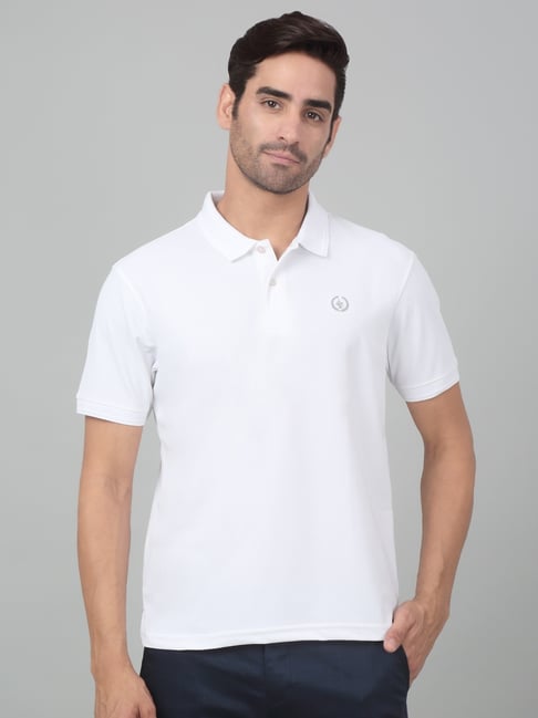 Cantabil White Regular Fit Sports Polo