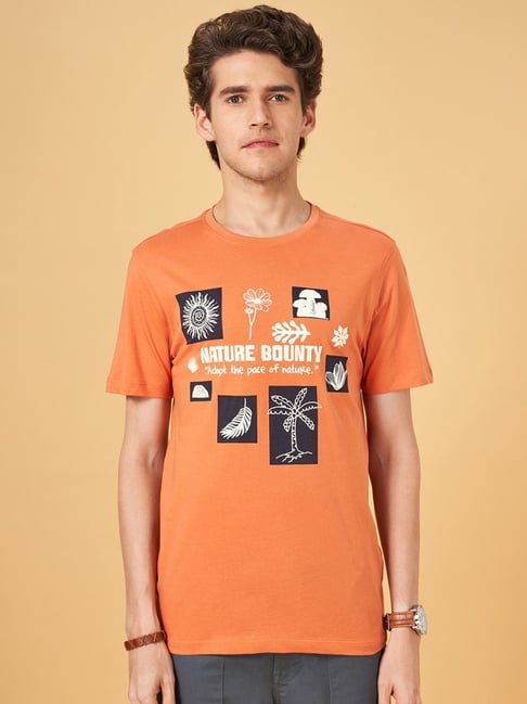 Urban Ranger by Pantaloons Canteloupe Cotton Relaxed Fit Printed T-Shirt-picture-18