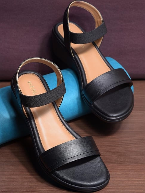 Buy Healers by Liberty Women's Black Ankle Strap Wedges for Women