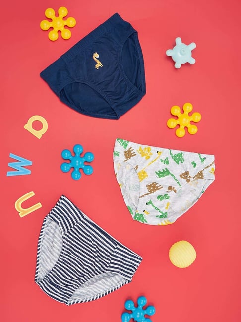 Pantaloons Junior Kids Multicolor Cotton Printed Brief (Pack of 3)