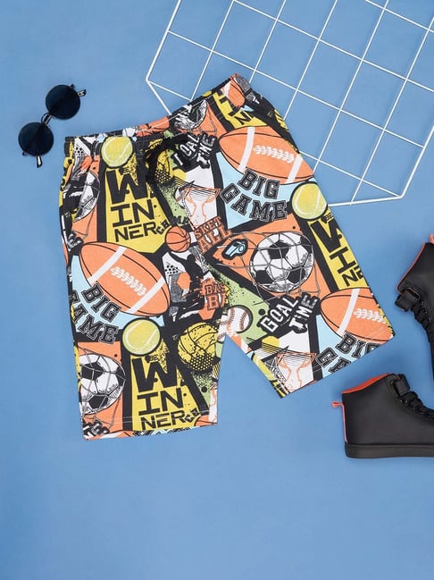 Pantaloons Junior Kids Multicolor Cotton Printed Shorts-picture-20