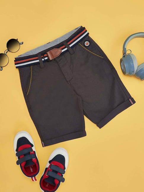 Pantaloons Junior Kids Brown Cotton Regular Fit Shorts-picture-25