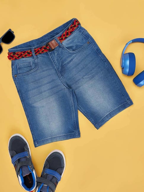 Pantaloons Junior Kids Blue Cotton Printed Shorts-picture-44