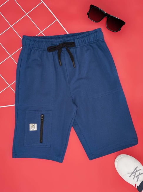 Pantaloons Junior Kids Blue Cotton Regular Fit Shorts-picture-36