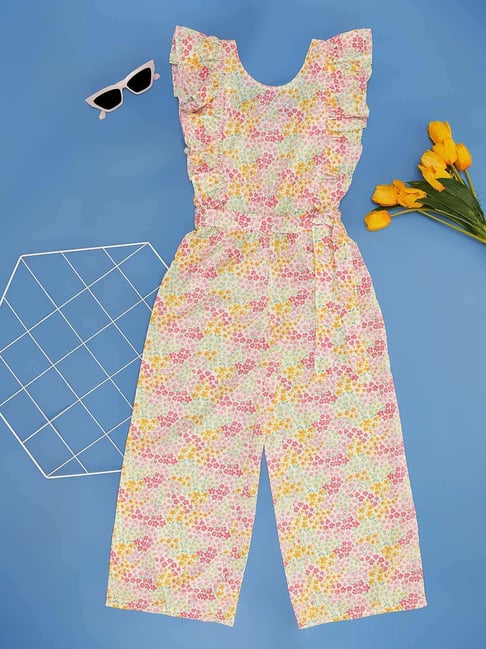 YU by Pantaloons Kids Multicolor Floral Print Jumpsuit