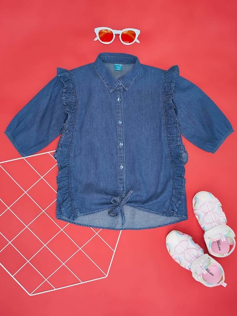 YU by Pantaloons Kids Navy Cotton Regular Fit Top-picture-44