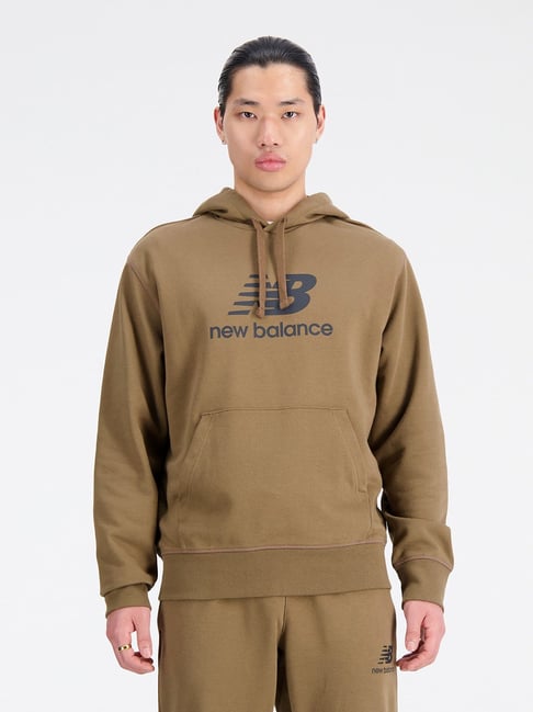New Balance Dark Earth Comfort Fit Logo Print Hooded Sweatshirt-picture-44