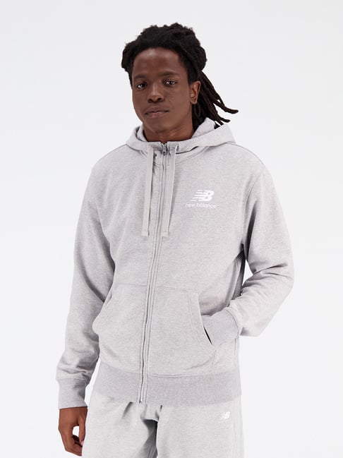 New Balance Grey Melange Comfort Fit Hooded Sweatshirt-picture-14