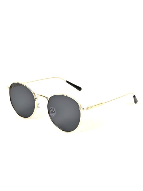 Uv Protection Black Round Sunglasses Gold Frame Save Big On Bulk