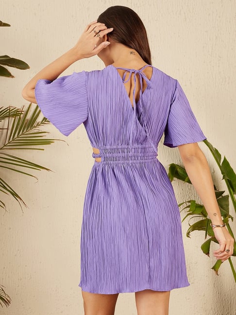 Lavender fit and flare dress best sale