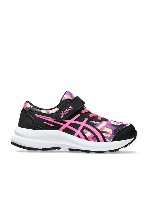 Asics Kids CONTEND PS Black Hot Pink Running Shoes
