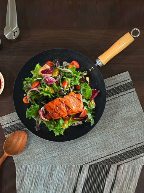 Femora Black Carbon Steel 3 Layer Non-Stick Wok (3 L)