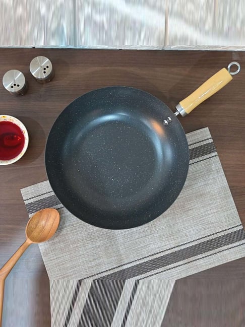 Femora Black Carbon Steel 3 Layer Non-Stick Wok (3.2 L)