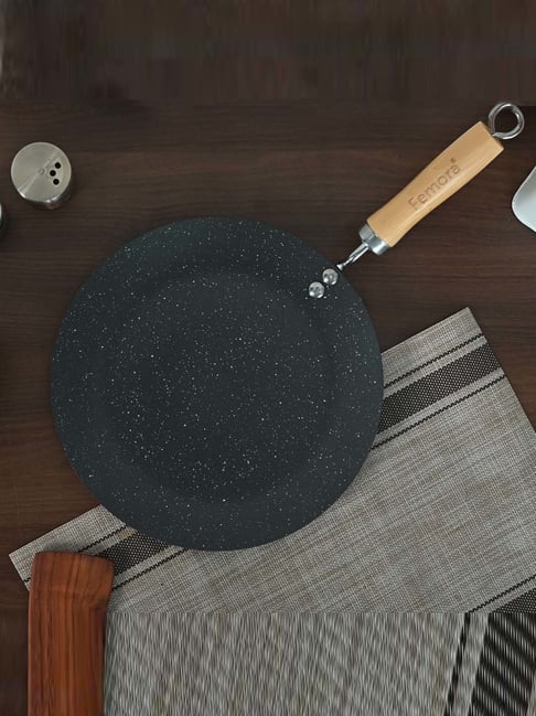 Femora Black Carbon Steel 28 cm 3 Layer Non-Stick Tawa (0.8 L)