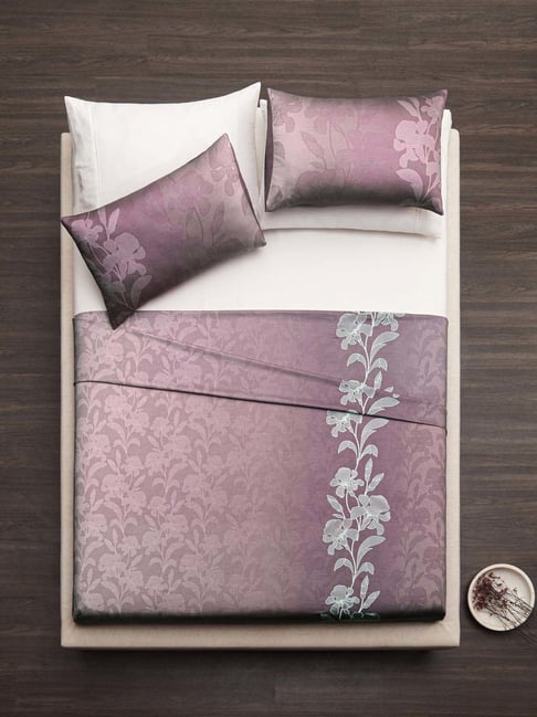 Ddecor Live beautiful Insignia Purple 210 TC Cotton King Bedsheet with 2 Pillow Covers-picture-36