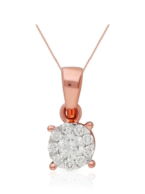 Malabar Gold Diamonds 18k IGI Certified Diamond Rose Gold Pendant for  Women