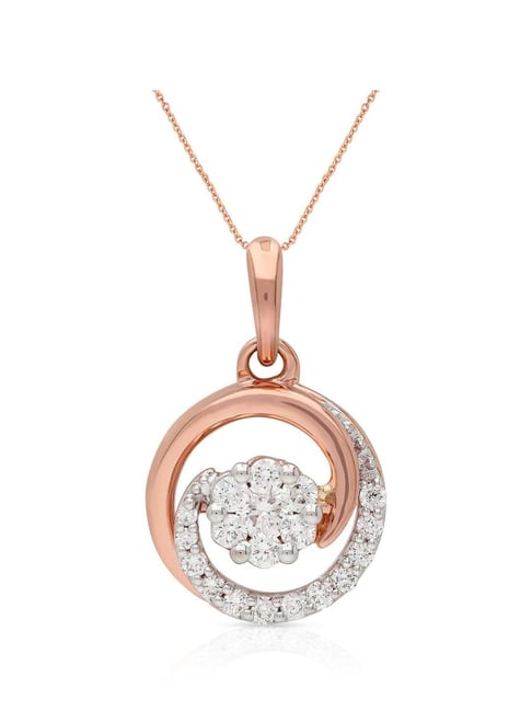 Malabar Gold Diamonds 18k IGI Certified Diamond Rose Gold Pendant for  Women
