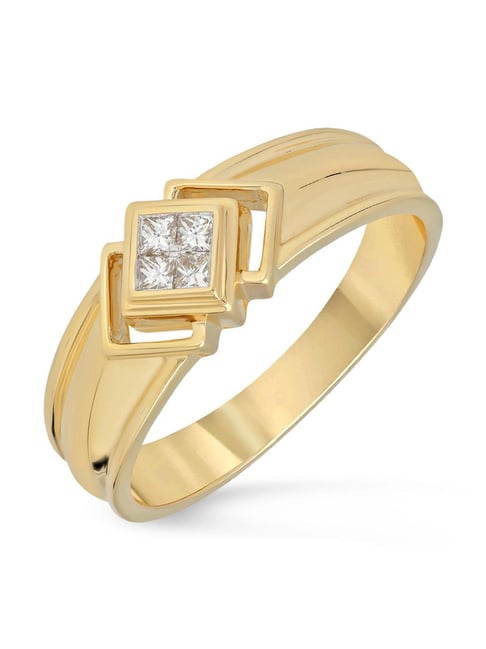 malabar gold and diamonds 18k igi certified diamond yellow gold ring for men