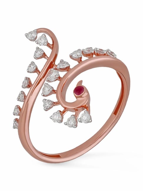 Malabar Gold and Diamonds 18k IGI Certified Diamond Rose Gold Ring for Women