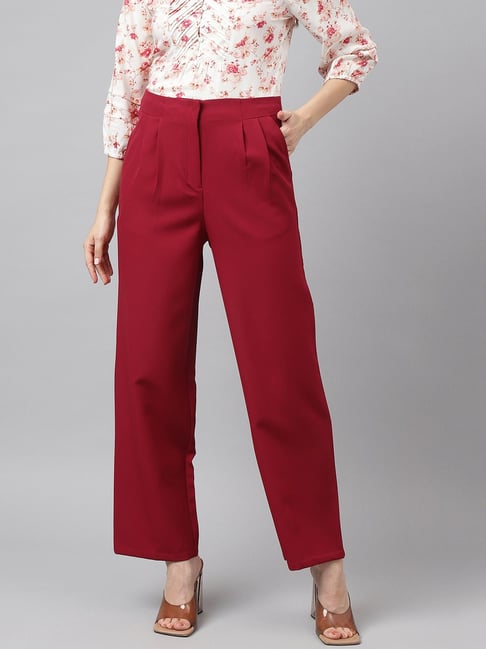 Latin Quarters Red Polyester Regular Fit High Rise Pants-picture-40