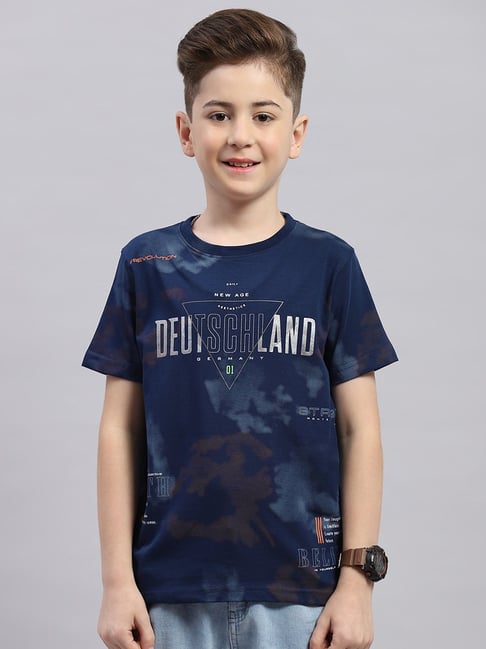 Monte Carlo Kids Blue Printed T-Shirt
