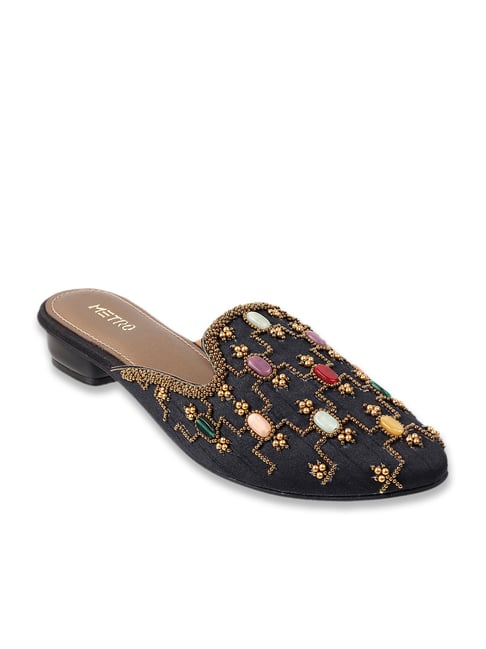 Metro Women's Black Mule Shoes-picture-42