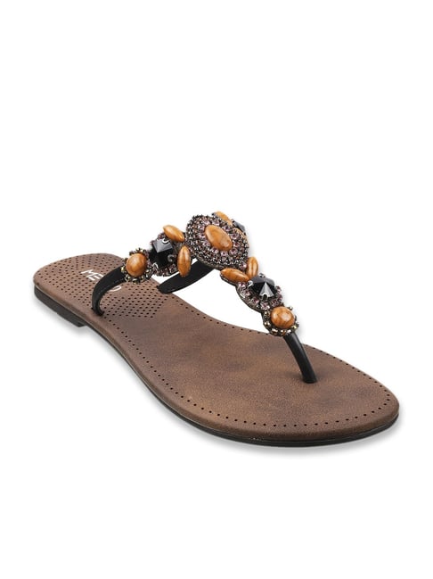 Metro Women's Black T-Strap Sandals-picture-23