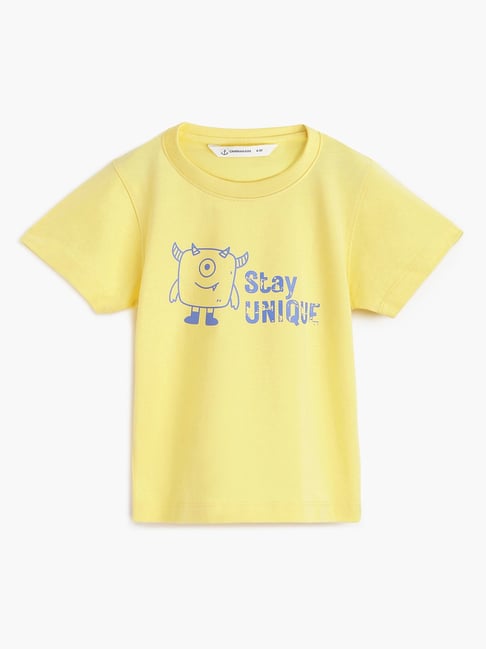 Campana Kids Yellow Printed T-Shirt-picture-12
