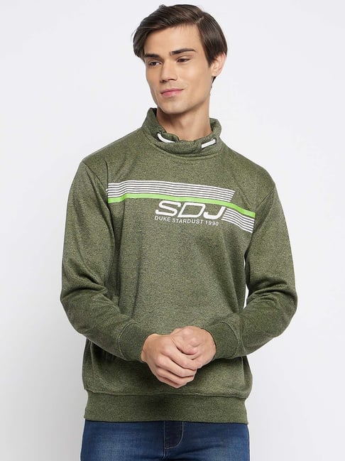 Duke Olive Regular Fit Printed Sweatshirt-picture-39