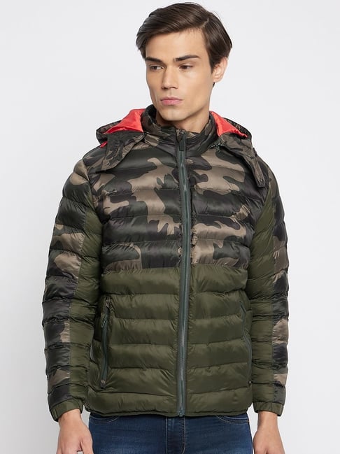 Duke Olive Regular Fit Quilted Hooded Jacket-picture-15