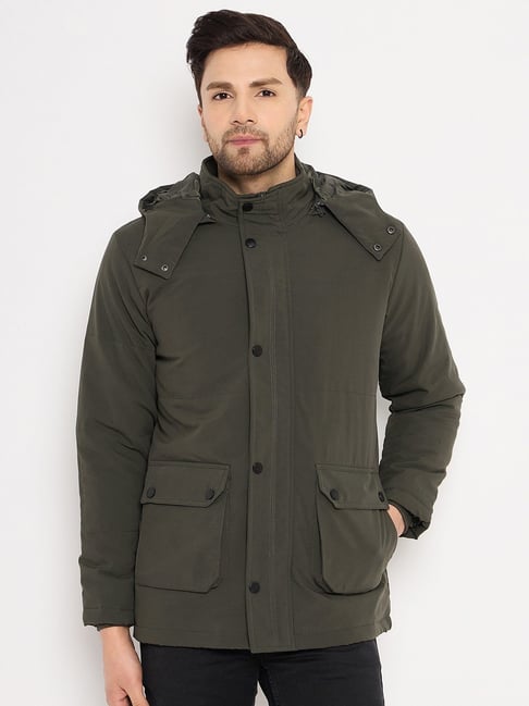 Duke Olive Regular Fit Hooded Jacket-picture-40