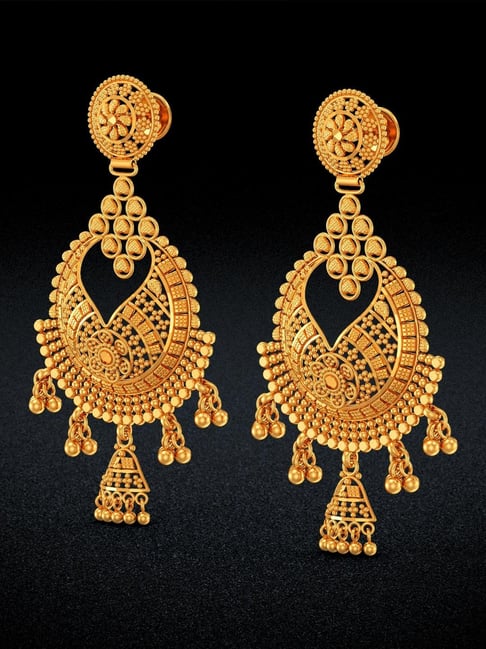 Joyalukkas 22k Ornate Golden Chand Bali for Women & Girls