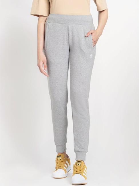 Adidas Originals Grey Cotton Logo Work Sports Joggers