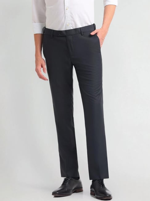 Arrow Grey Slim Fit Trousers-picture-48