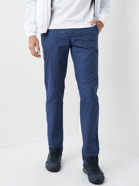 Wildcraft Dusty Blue Cotton Regular Fit Trackpants-picture-45