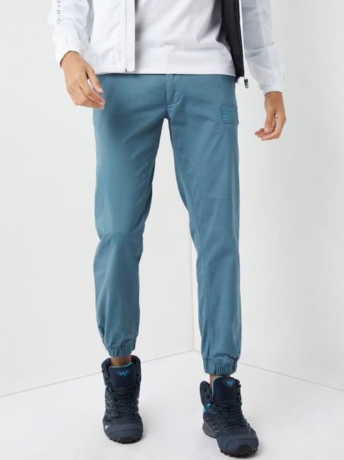 Wildcraft Teal Blue Cotton Regular Fit Joggers
