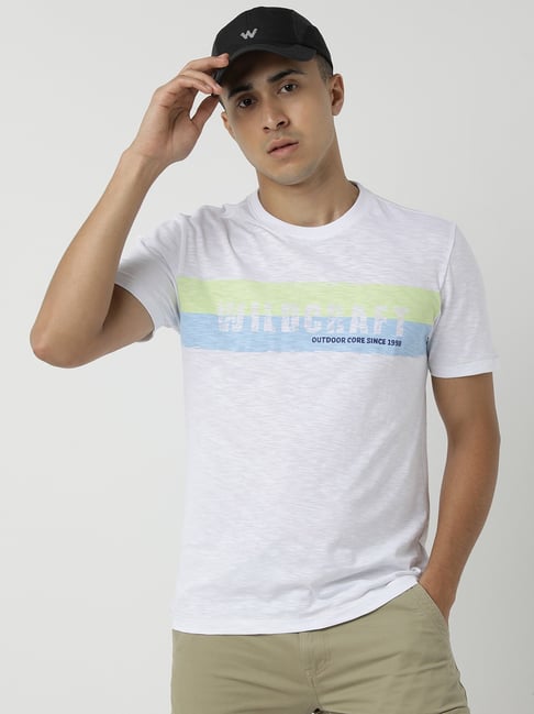 Wildcraft White Cotton Regular Fit Printed T-Shirt-picture-18