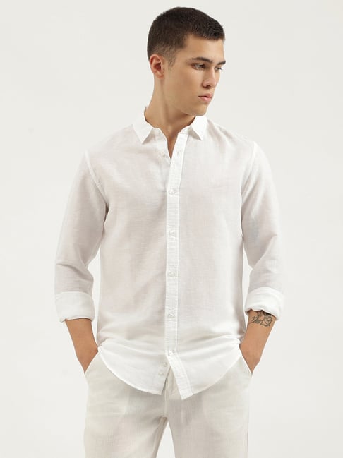 United Colors of Benetton White Slim Fit Shirt