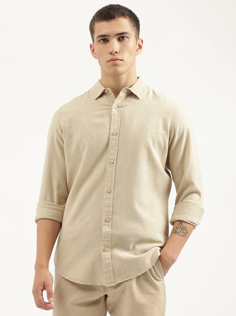United Colors of Benetton Beige Slim Fit Shirt