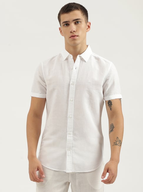 United Colors of Benetton White Slim Fit Shirt