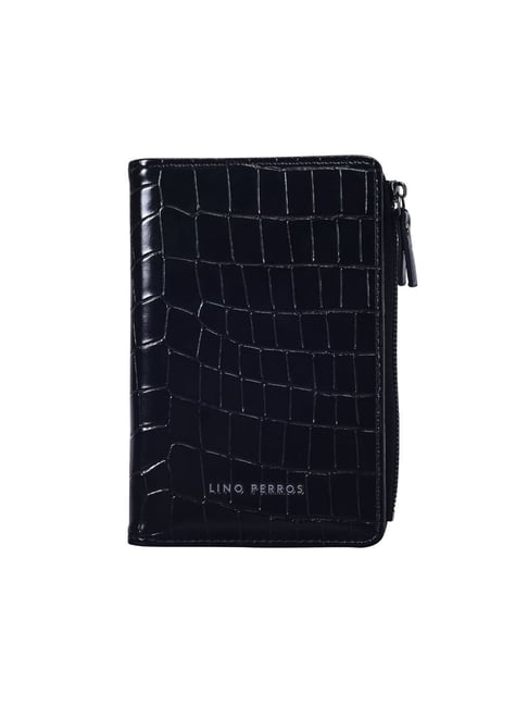 Lino Perros Black Textured Small Bi-Fold Wallet