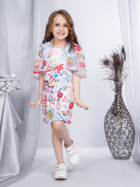 Peppermint Kids Multicolor Printed Dress-image-45