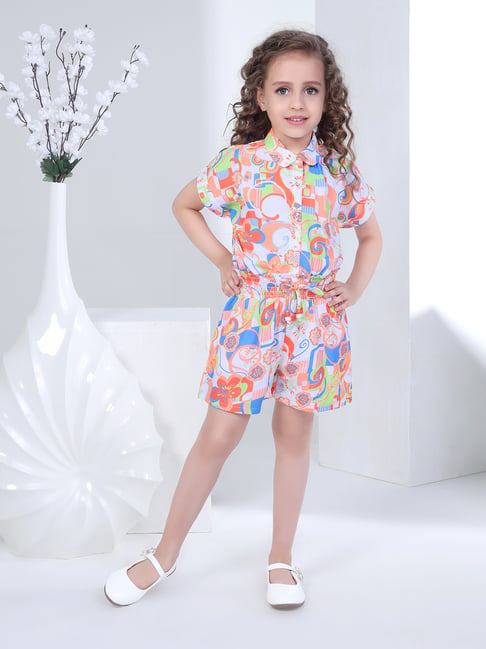 Peppermint Kids Multicolor Printed Jumpsuit