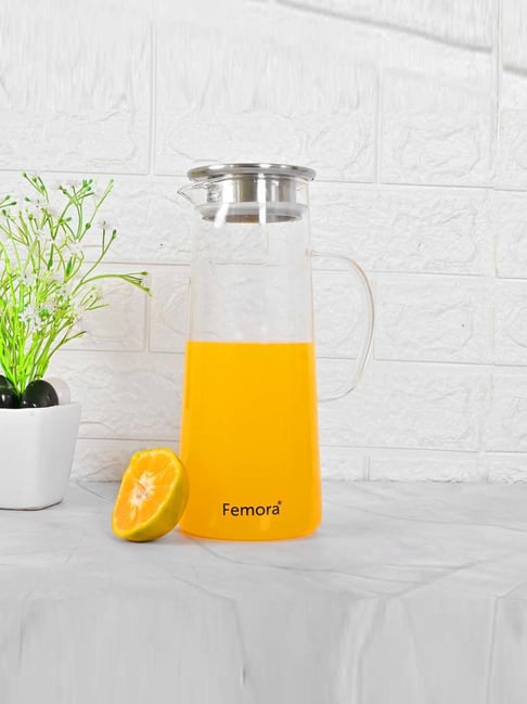 Femora Transparent Borosilcate Glass Juice Jug (1.5 L)